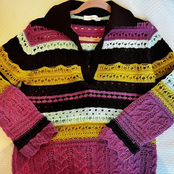 Jonathan Simkhai Pink and Brown Crochet Top - Picture 1 of 2